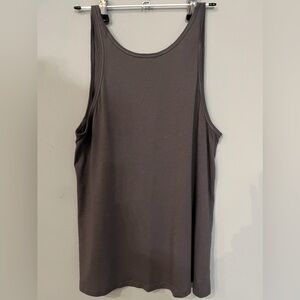 LULULEMON DARK GREY HIGH NECK LOW BACK TANK TOP